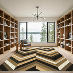 Modern Earthy Chevron Geometric Rug