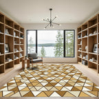 Earthy Tan Gradient Triangles Rug