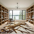 Golden Crystal Geometric Fusion Rug