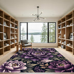 Velvet Purple Peony Cloud Illustration Rug