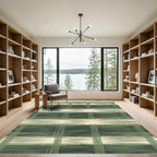 Textured Sage and Cream Plaid Rug