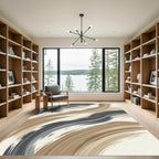 Modern Earth Tone Abstract Brush Stroke Rug