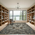 Elegant Silver Filigree Fleur de Lis Rug