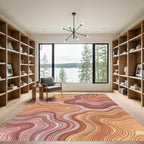 Warm Peach Contour Wave Rug