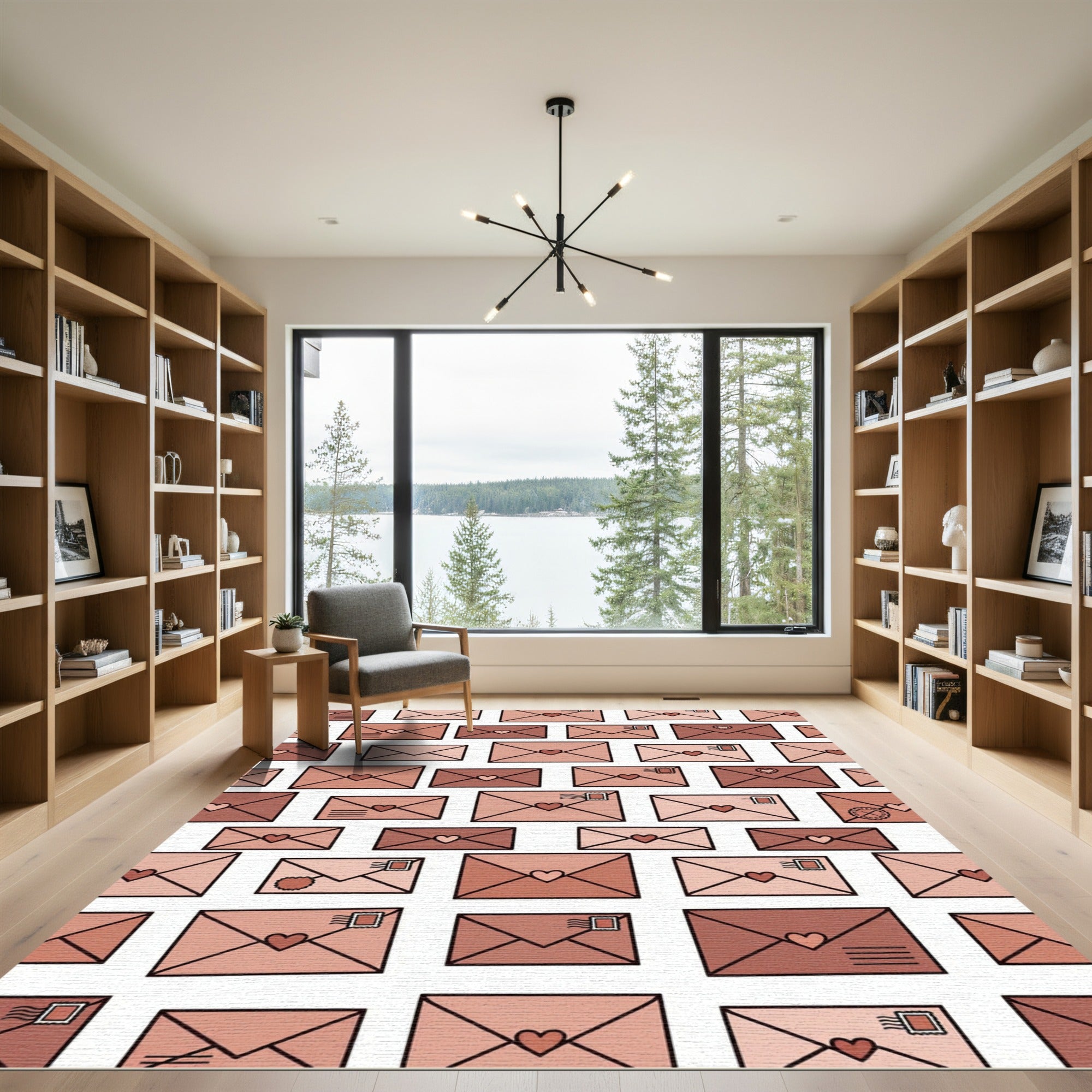 Romantic Envelopes Geometric Arrangement Rug