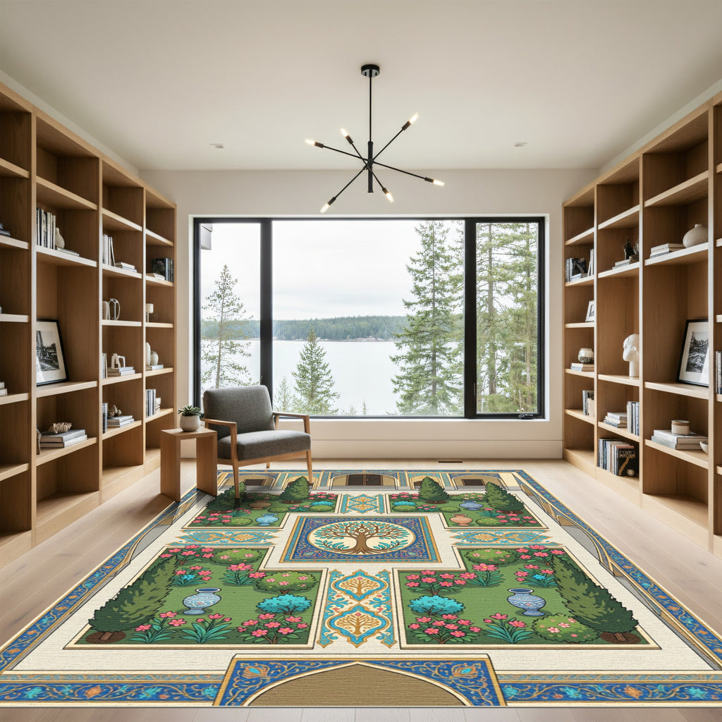 Central Tree Garden Courtyard Medallion Rug