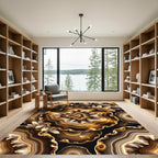 Golden Agate Crystals Slice Pattern Rug