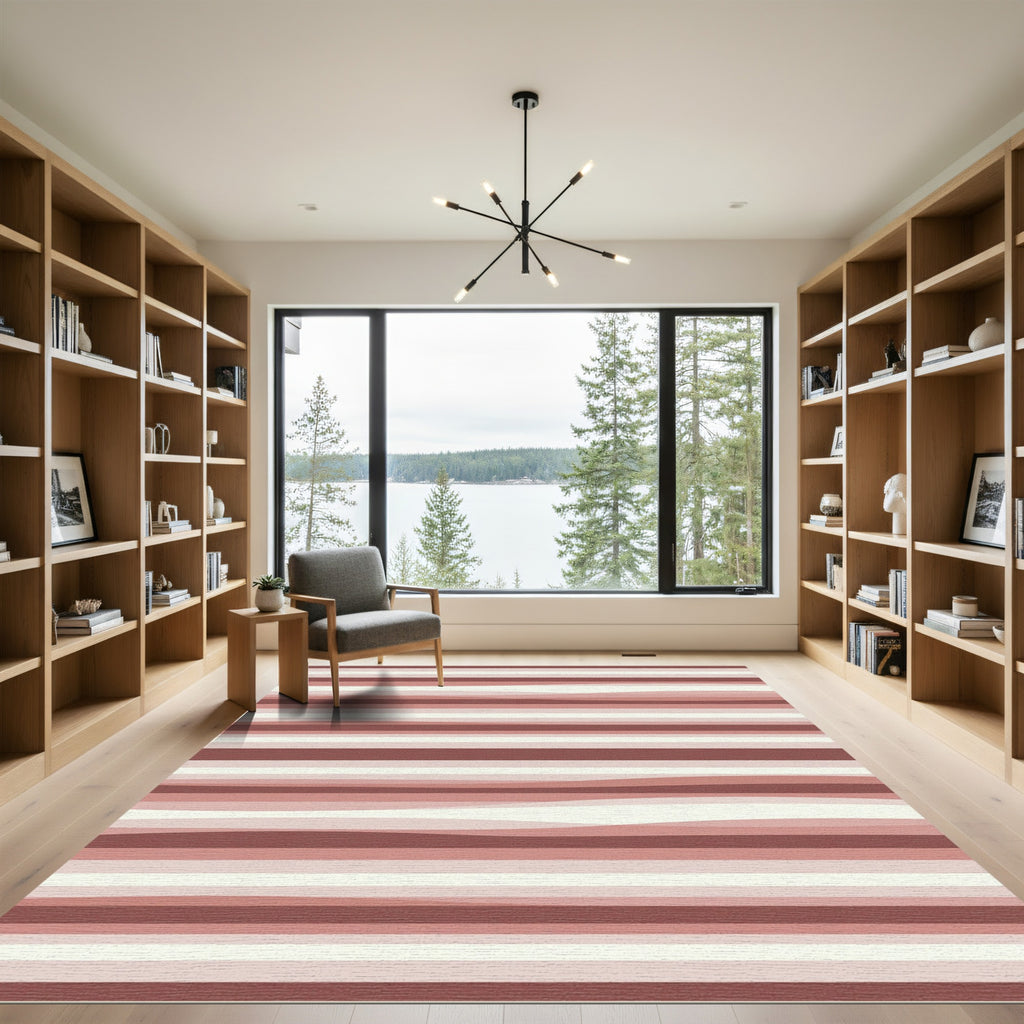 Terracotta Layered Gradient Stripes Rug