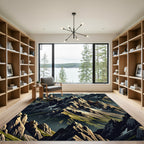 Jagged Mountain Summit Panorama Rug