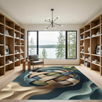 Woven Multi-Color Abstract Interlocking Sphere Rug