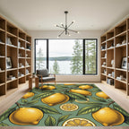 Classic Yellow Lemon Fruit Botanical Rug