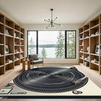 Vibrant Retro Vinyl Record Art Rug