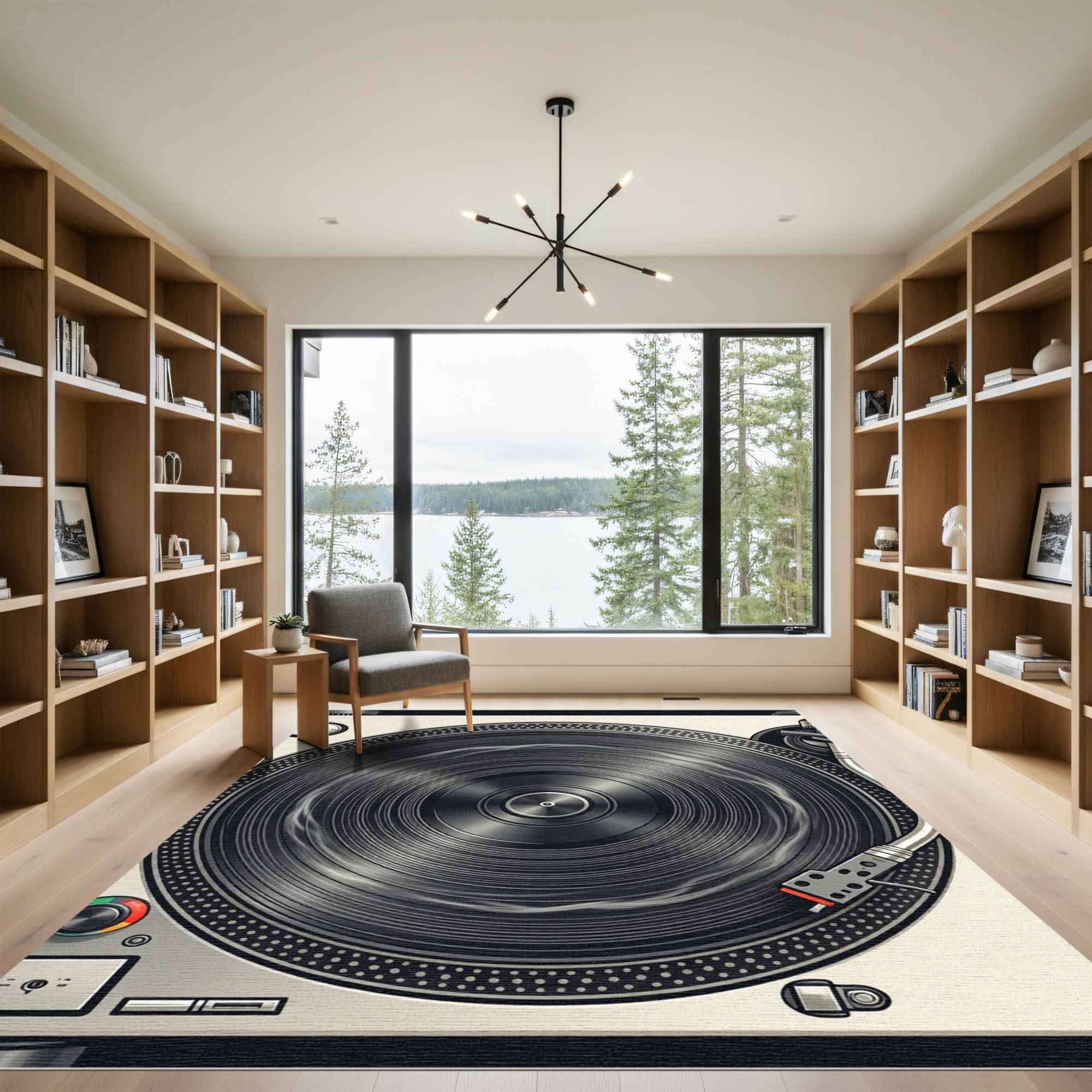 Vibrant Retro Vinyl Record Art Rug