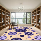 Whimsical Purple Polka Dot Circles Rug