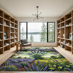 Vintage Lavender Field Landscape Tapestry Rug