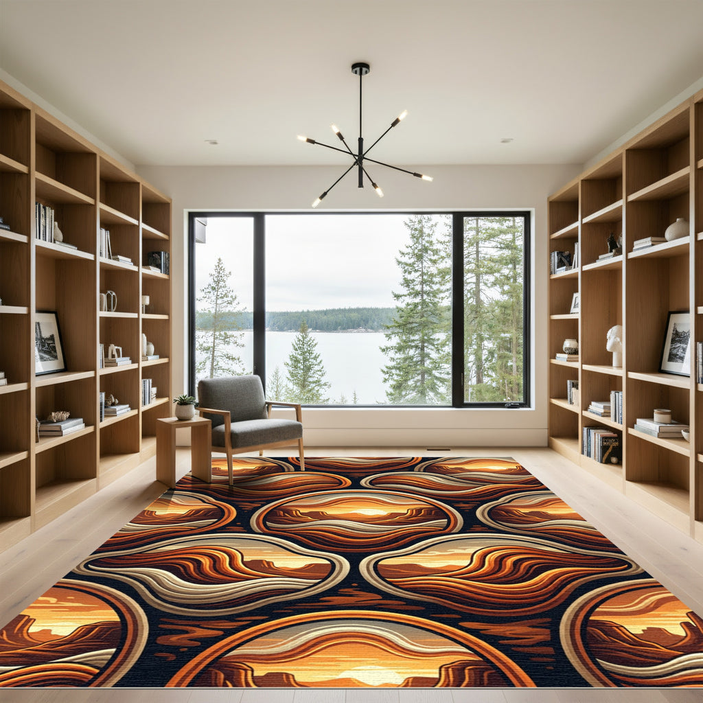 Desert Sunset Canyon Layers Rug