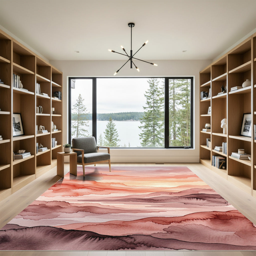 Ethereal Sunset Gradient Abstract Landscape Rug
