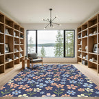 Pastel Floral Meadow Field Rug