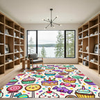 Whimsical Pastel Cupcake and Candy Celebration Rug