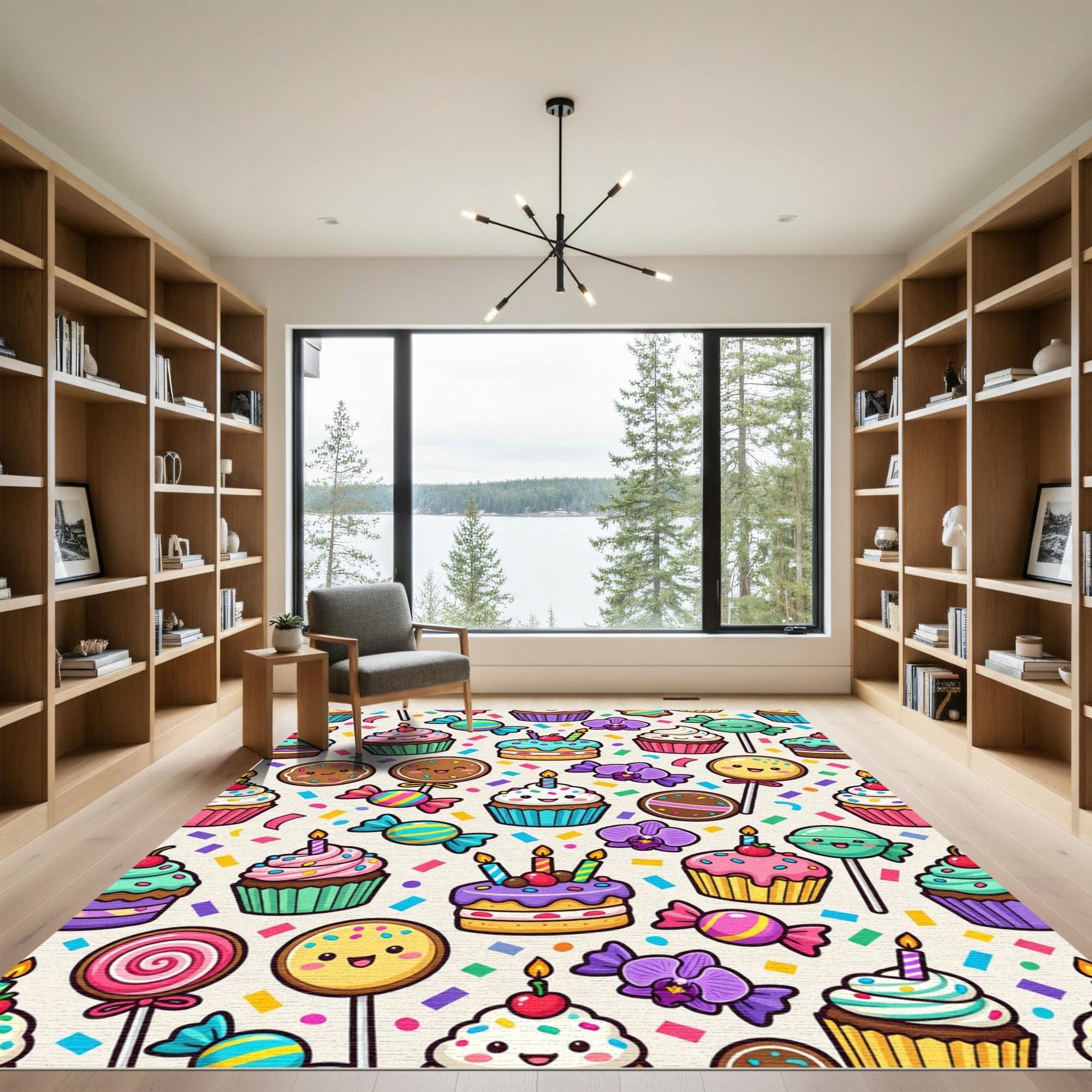 Whimsical Pastel Cupcake and Candy Celebration Rug