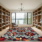 Rich Poinsettia Holly Nordic Stripe Rug