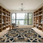 Ocelot Face Animal Spot Spotted Gold Rug