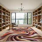 Rose Gold Swirl Fluidic Metal Rug