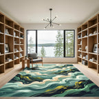 Misty Mountain River Swirl Rug