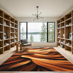 Golden Sandy Dune Waves Landscape Rug