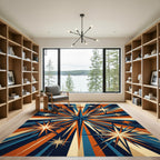 Mid-Century Retro Starburst Radiant Ray Rug