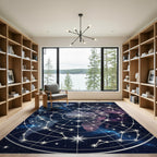 Celestial World Map Starry Constellation Rug
