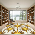 Mid Century Modern Goldenburst Geometric Rug