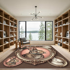 Ornate Antique Bunny Portrait Rug
