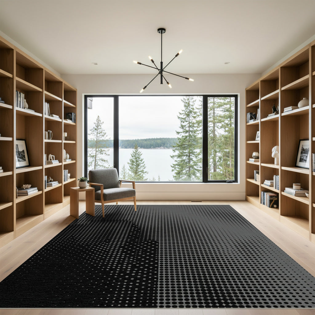 Monochromatic Halftone Gradient Dots Rug