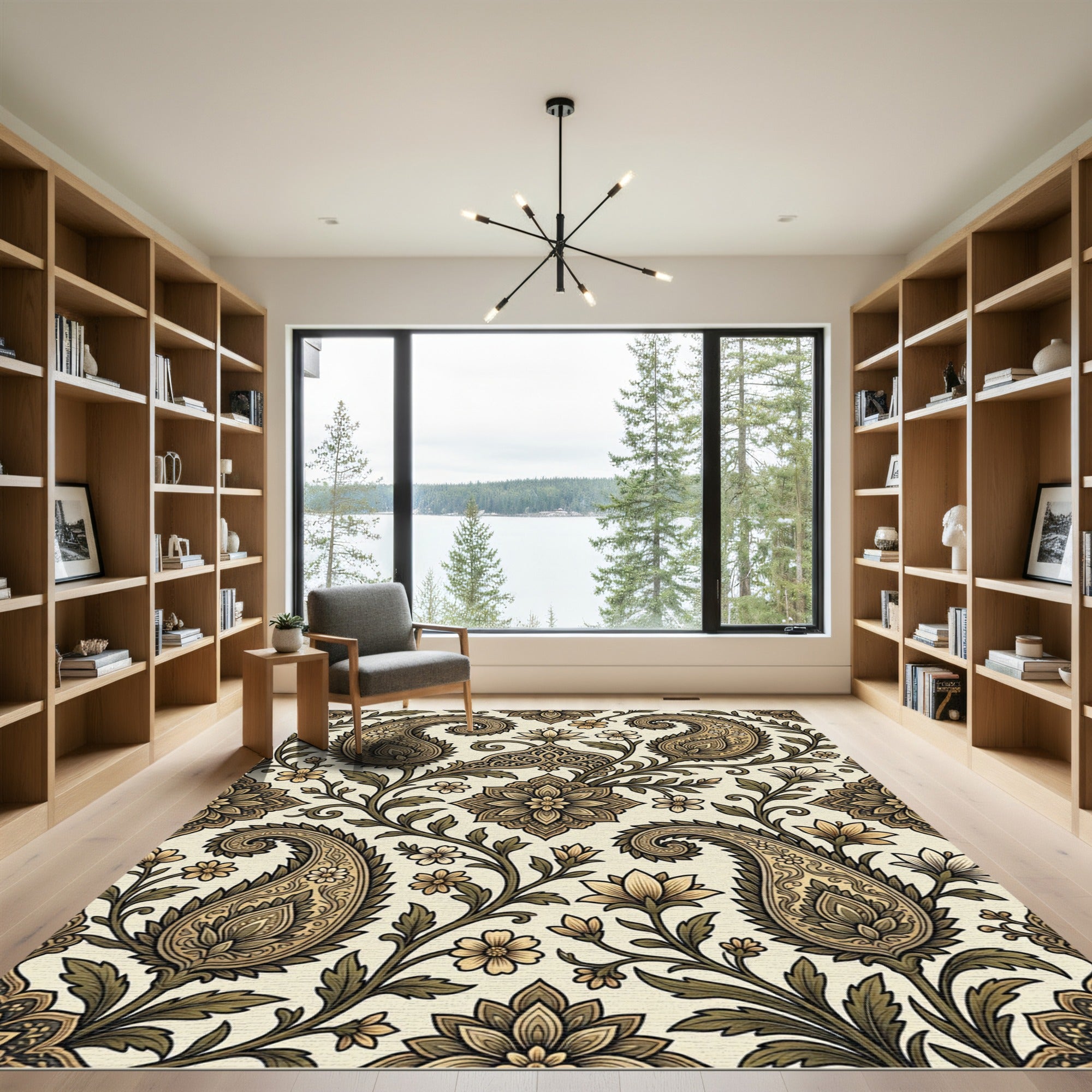 Ornate Paisley Floral Scrollwork Rug
