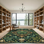 Ornate Golden Acanthus Botanical Medallion Rug