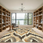 Earthy Ikat Waves Rug