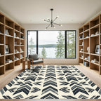 Geometric Arrow Gray Monochrome Rug