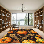 Harvest Pumpkin Wheat and Autumn Leaf Rug