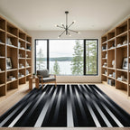 Dark Chrome Vertical Stripe Transition Rug