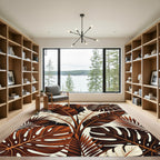 Lush Earthy Tone Tropical Foliage Rug