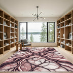 Abstract Blush Vein Fluid Marble Rug