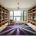 Radiant Rainbow Prism Light Energy Starburst Rug