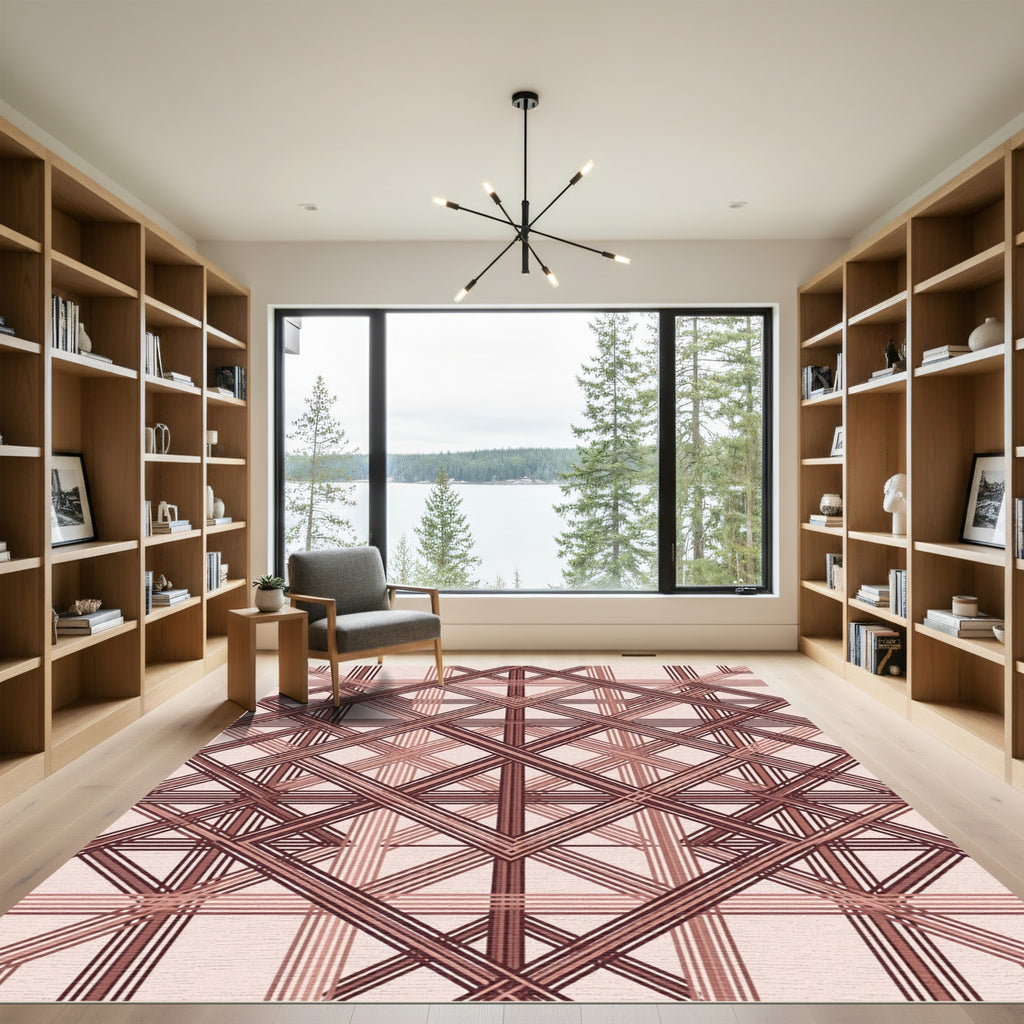 Brown Gradient Intersecting Diamond Rug
