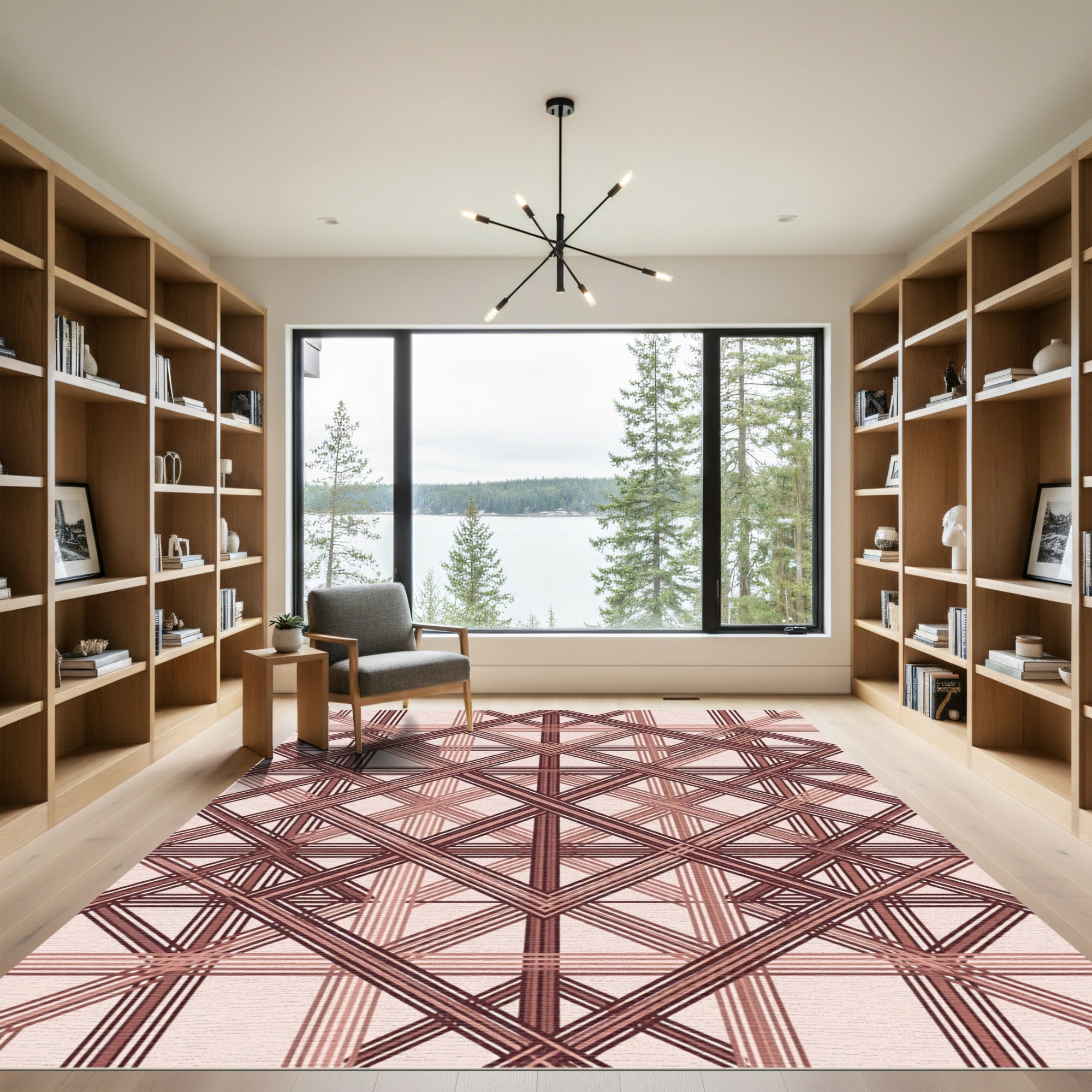 Brown Gradient Intersecting Diamond Rug