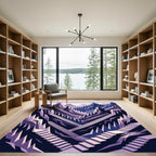 Purple Geometric Mountain Staircase Rug
