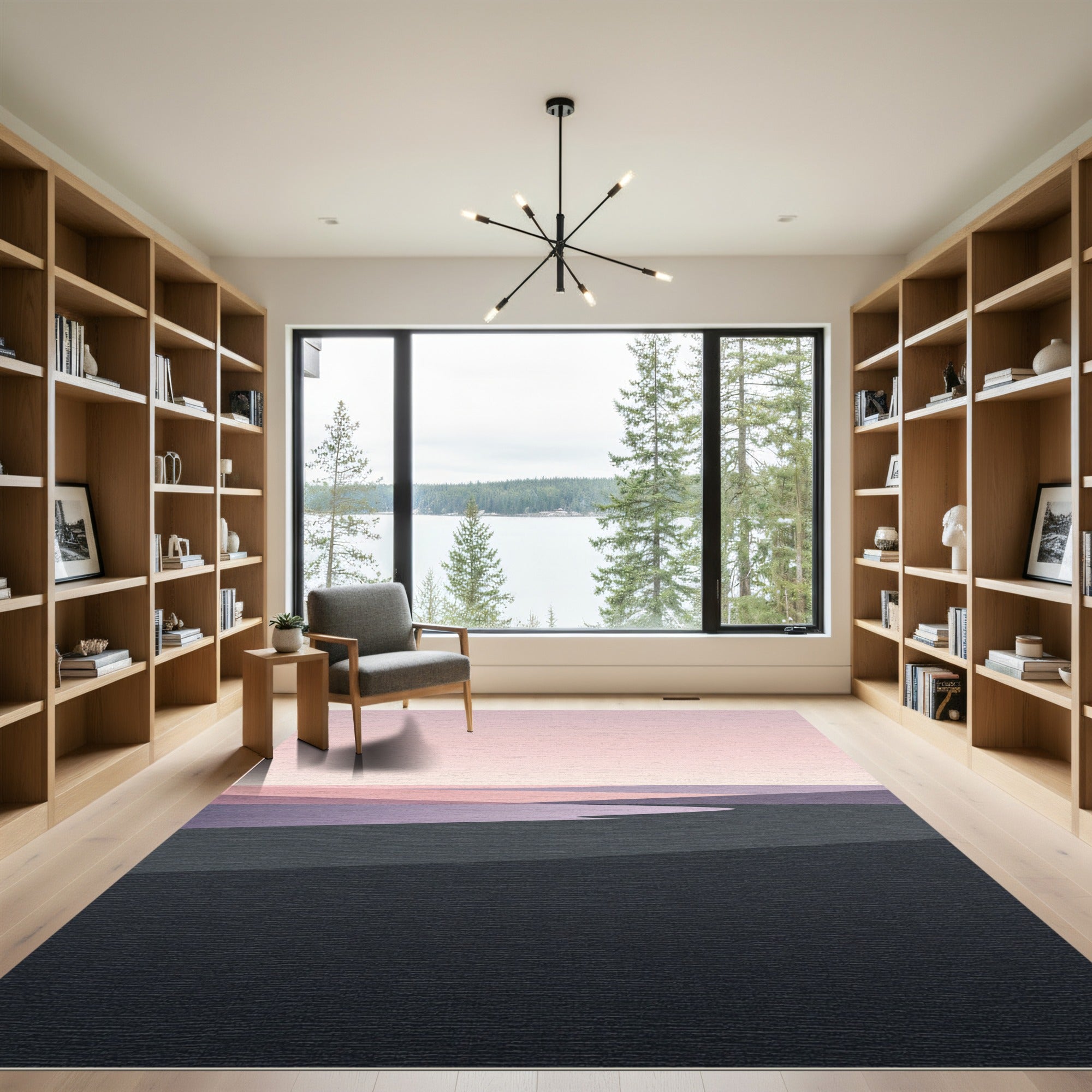 Minimalist Dusk Landscape Horizon Rug