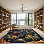 Celestial Dinosaur Constellation Cosmic Scene Rug