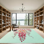 Pink Orange Blossom Branch Drape Rug