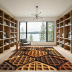 Geometric Toasted Waffle Grid Rug